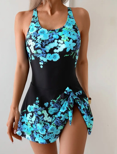 Damen einteiler badekleid mit - ,